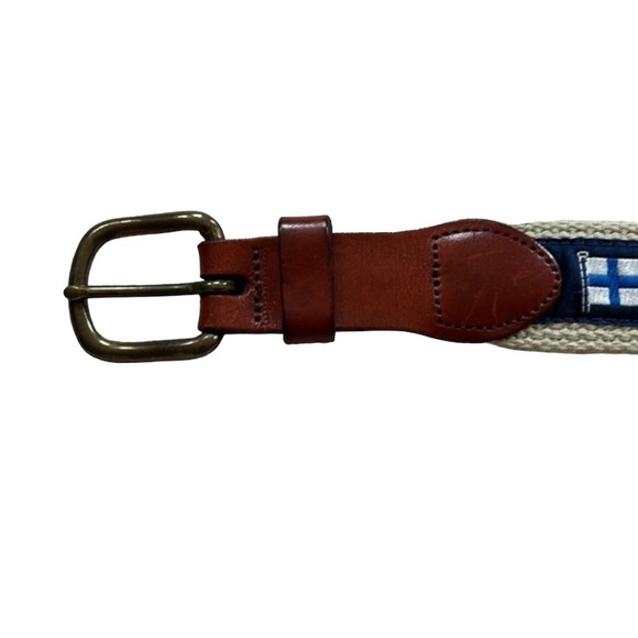 Men’s Canvas and Leather Code Flag Belt Size 42 - Picture 7 of 11